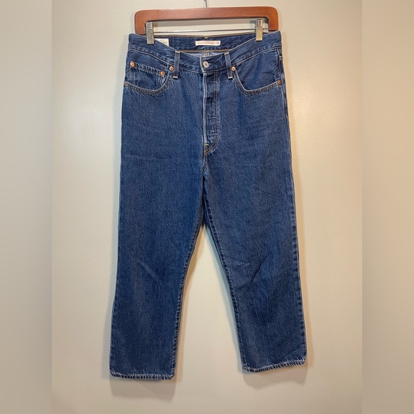 Levi's Women's Ribcage Straight Ankle Leg Blue Jeans Size 30 - Picture 2 of 6
